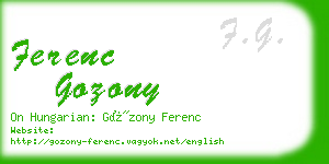 ferenc gozony business card